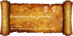 Bogdanovits István névjegykártya