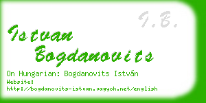 istvan bogdanovits business card